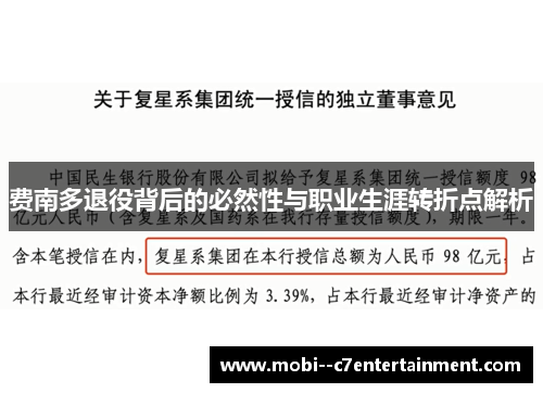 费南多退役背后的必然性与职业生涯转折点解析